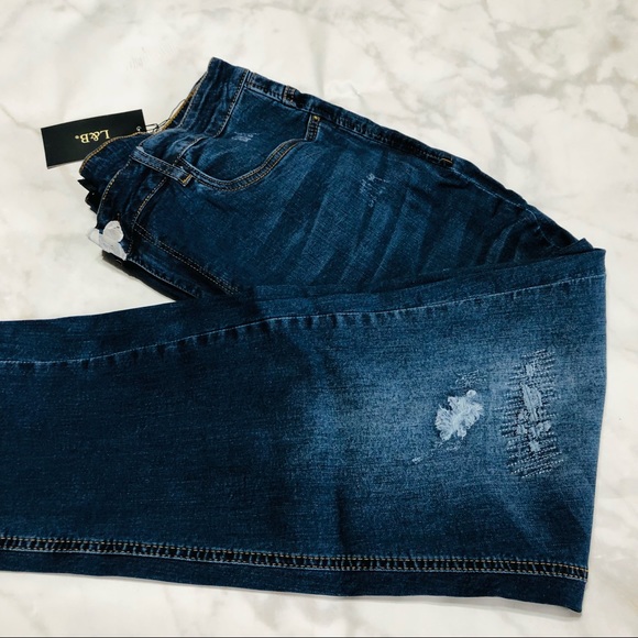 The L&B High Rise Distressed Boyfriend Jean - Sz 22 - Picture 5 of 10